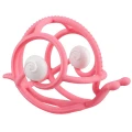 Mombella Silikonowy gryzak z grzechotką Ślimak Pink Nowy Design 004.jpg