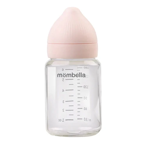 Szklana antykolkowa butelka dla niemowlaka po 3 miesiącu Classic Old Rose 180 ml | Mombella