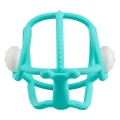 Mombella Silikonowy gryzak z grzechotką Ślimak Teal Nowy Design 002