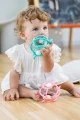 Mombella Silikonowy gryzak z grzechotką Ślimak Teal Nowy Design 006
