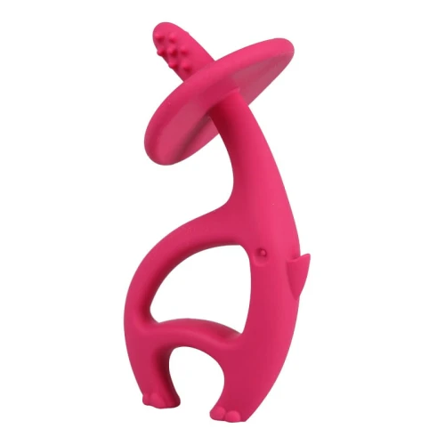 Mombella Silikonowy Gryzak Dla Dzieci Słoń Dancing Elephant Dark Pink