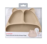Mombella Talerzyk z przyssawką Panda light brown 003.jpg