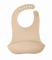 Mombella Silikonowy śliniak z kieszonką light brown 001.jpg