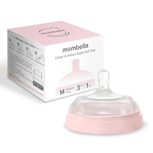 Smoczek do butelki antykolkowej Breast Shape M  Old Rose (średni przepływ) | Mombella