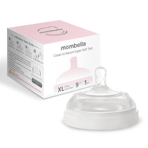Smoczek do butelki antykolkowej Breast Shape XL  Ivory (średni przepływ) | Mombella