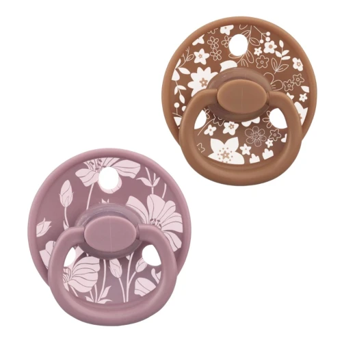 Mombella Zestaw 2 Smoczki uspokajające Grzybek Fancy Mocha Mousse - Lavender Fog
