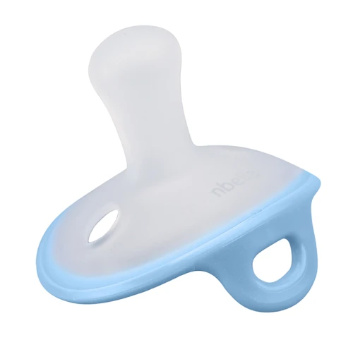 Mombella Silikonowy smoczek uspokajający Grzybek Ice Blue z etui
