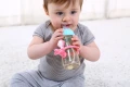 Mombella Silikonowy Gryzak Dla Niemowlaka Zabawka Małpka Pink