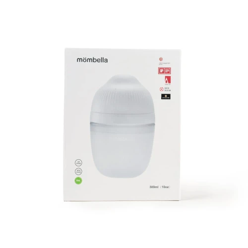 Antykolkowa butelka dla niemowlaka po 9 miesiącu Breast Shape Ivory - silikonowa, 300 ml | Mombella