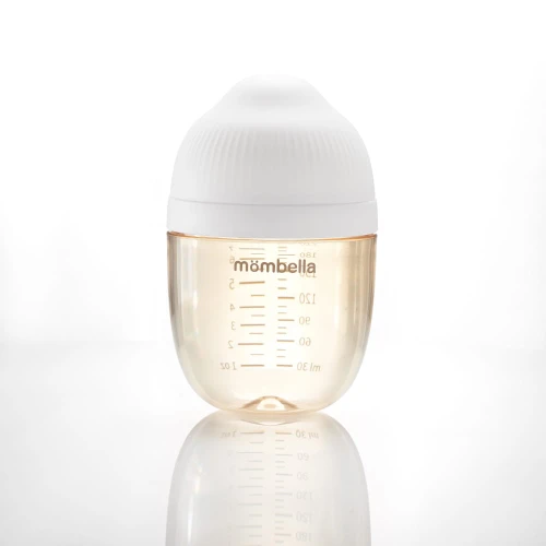 NOWA! Antykolkowa butelka dla niemowlaka po 3 miesiącu Breast Shape Ivory - PPSU, 210 ml | Mombella