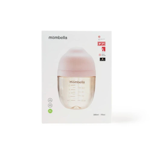 Antykolkowa butelka dla niemowlaka po 9 miesiącu Breast Shape Old Rose - PPSU, 300 ml | Mombella